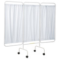 R&B Wire Products Three Panel Mobile Privacy Screen with White Vinyl Panels PSS-3C