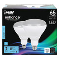 Feit Electric LED, 9.4 W, BR40, Medium Screw (E26), PK2 BR40DM/950CA/2