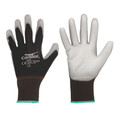 Condor Coated Gloves, Polyurethane, Nylon, Smooth, ANSI Abrasion Level 3, Gray/Black, XS, 1 Pair 56JK80