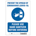 Condor Prevent The Spread Of Coronavirus Sign, HWB718P1007 HWB718P1007