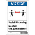Condor Social Distancing  Sign, 10" W x 7" H, English, Polyester HWN818T1007