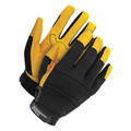 Bdg Mechanics Gloves, Black/Yellow, Padded 20-1-1214-M