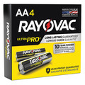 Rayovac UltraPro AA Alkaline Battery, 1.5VDC, 4 Pack ALAA-4BXJ