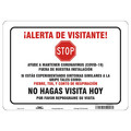 Condor Covid 19 Sign 10X14, Spanish Visitor Ale, 10 in Height, 14 in Width, Polystyrene, Spanish HWB734P1014