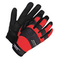 Bdg Mechanics Gloves, XL ( 10 ), Black/Red 20-1-10603R-XL