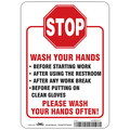 Condor Hygiene Sign, 10 in H, 7 in W, Vinyl, English, HWB756T1007 HWB756T1007