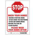 Condor Hygiene Sign, 14 in H, 10 in W, Vinyl, English, HWB756T1410 HWB756T1410