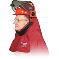 Honeywell Salisbury Arc Flash Hood, Gray/Red, Universal, HRC 4, ATPV 40 cal/sq cm, Ventilated, 11 oz, Fabric Shroud LFH40PRG