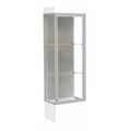 Ghent Lighted Floor Display Case 24x76x20, 12" Base, Satin 93LFHB-SN-WHT