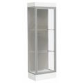 Ghent Lighted Floor Display Case 24x76x20, 6" Base, Satin 91LFHB-SN-WHT