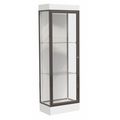 Ghent Lighted Floor Display Case 24x76x20, 6" Base, Bronze 91LFWH-BZ-WHT