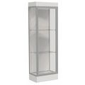 Ghent Lighted Floor Display Case 24x76x20, 6" Base, Satin 91LFWH-SN-WHT