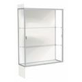 Ghent Lighted Floor Display Case 48x76x20, 12" Base, Satin 94LFWH-SN-WHT