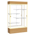 Ghent Lighted Floor Display Case 48x80x16, Mirror 2174MB-GD-AK
