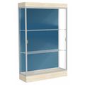 Ghent Lighted Floor Display Case 48x76x20, 6" Base, Satin 92LFBS-SN-BGW