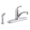 Elkay Lever Handle, Residential / Commercial 4 Hole Sink, SS, 2 Bowl, 33"x22, Faucet 3 Hole LK1001CR