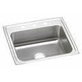 Elkay Sink, Drop-In Mount, 4 Hole, Lustrous Satin Finish LR22194