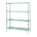 Eagle Group Wire Shelving Unit, 24"D x 24"W x 74"H, 4 Shelves, Silver, Finish: zinc S4-74-2424Z