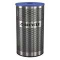 Ex-Cell Kaiser 33 gal Round Recycling Bin, Flat Top, Royal Blue, Stainless Steel, LLDPE VCR-33PERF-S