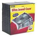 Fellowes Slim Jewel Case, Clear/Black, PK100 98335