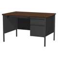 Hirsh Pedestal Desk, 30" D X 48" W X 29-1/2" H, Black/Walnut, Laminate 20092