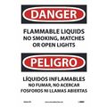 Nmc Danger Flammable Liquids No Smoking Sign - Bilingual, ESD661PB ESD661PB