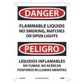 Nmc Danger Flammable Liquids No Smoking Sign - Bilingual, ESD661RB ESD661RB