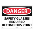 Nmc Danger Eye Protection Required Sign, 20 in Height, 28 in Width, Aluminum D108AD