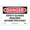 Nmc Danger Eye Protection Required Sign, 7 in Height, 10 in Width, Rigid Plastic D108R