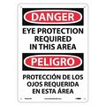 Nmc Danger Eye Protection Required Sign, Bili, 14 in Height, 10 in Width, Rigid Plastic ESD201RB