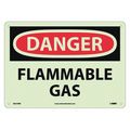 Nmc Danger Flammable Gas Sign, GD276RB GD276RB