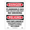 Nmc Danger Flammable Gas Sign - Bilingual, ESD662PB ESD662PB