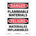 Nmc Danger Flammable Materials Sign - Bilingual, ESD664RB ESD664RB