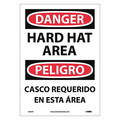 Nmc Danger Hard Hat Area Sign - Bilingual ESD46PB
