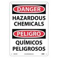 Nmc Danger Hazardous Chemicals Sign - Bilingual, ESD441RB ESD441RB