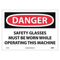 Nmc Danger Eye Protection Must Be Worn Sign, 10 in Height, 14 in Width, Pressure Sensitive Vinyl D107PB