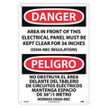 Nmc Danger Electrical Panel Must Be Kept Clear Sign - Bilingual, ESD225RC ESD225RC