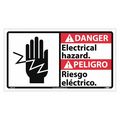 Nmc Danger Electrical Hazard Sign - Bilingual, DBA12P DBA12P