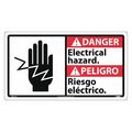 Nmc Danger Electrical Hazard Sign - Bilingual, DBA12R DBA12R