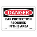 Nmc Danger Ear Protection Required In This A, 7 in Height, 10 in Width, Rigid Plastic D134R