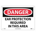 Nmc Danger Ear Protection Required In This A, 10 in Height, 14 in Width, Rigid Plastic D134RB