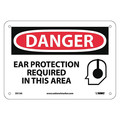 Nmc Danger Ear Protection Required In This A, 7 in Height, 10 in Width, Aluminum D513A