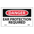 Nmc Danger Ear Protection Required Label, Pk5 D638AP