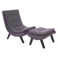 Ave 6 Lounge Chair And Ottoman Set, Chair: 35-1/2"; Ottoman: 21-1/4"LChair: 37"; Ottoman: 16"H, LeatherSeat TSN51-PD26