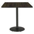 Kfi KFI Urban Loft 42" Square Top Breakroom Table, Espresso Finish, Round Black Base, Bistro Height T42SQ-B1922BK-38-LFT-ES