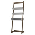 Manhattan Comfort Ladder Desk, 17.72" D X 24.8" W X 69.69" H, White and Oak, High Quality MDP 21AMC22