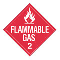 Labelmaster Flammable Gas Placard, Worded, PK25 Z-EZ8