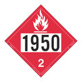 Labelmaster Flammable Gas Placard, UN 1950, PK25 ZEZ81950