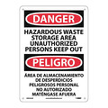 Nmc Danger Hazardous Waste Storage Area Sign - Bilingual, ESD442AB ESD442AB