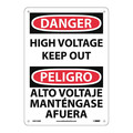 Nmc Danger High Voltage Keep Out Sign - Bilingual ESD139RB